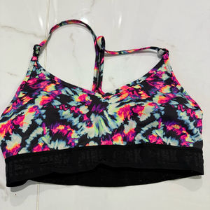 Victoria’s Secret Pink Sports Bra Multicolor Print Large